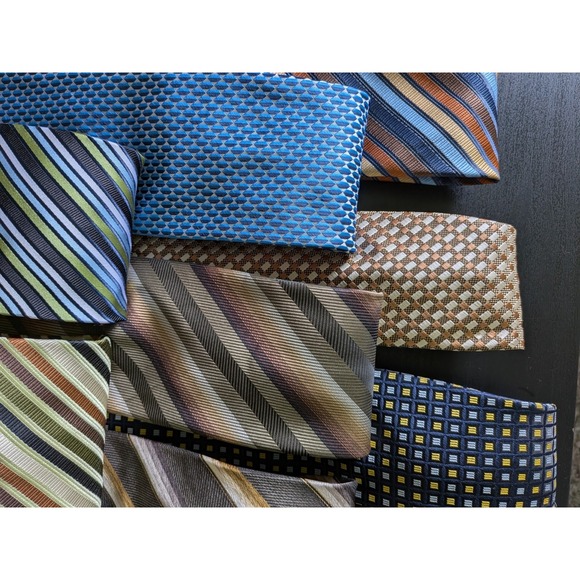 Bergamo New York Tie Lot Of 12 Neckties Jacquard Repp Multicolor Etc 56-64" - Picture 7 of 16